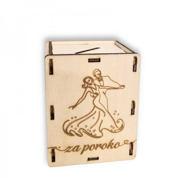 Leseni hranilnik za denar - za poroko